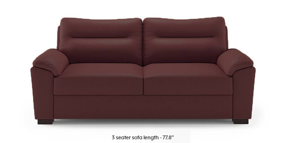 Adelaide Compact Leatherette Sofa (Burgundy)